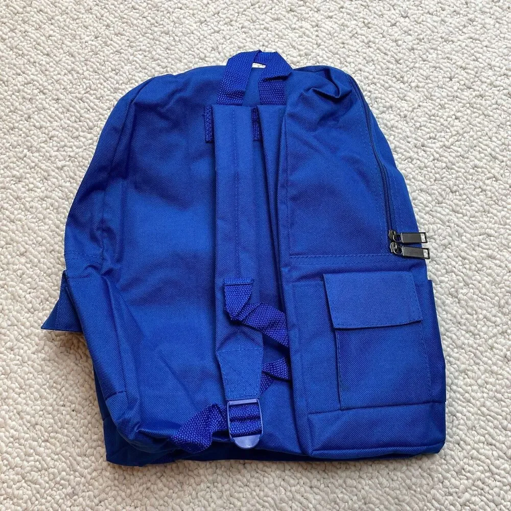 Unbranded Youth Backpack Blue Solid East Palo Alto College Fair Logo Zip School